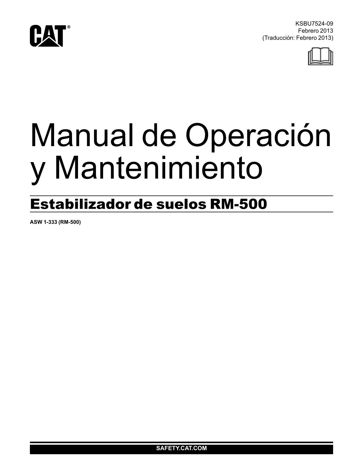 Caterpillar RM 500 Mezclador giratorio Manual de Operación ASW1-333 Español