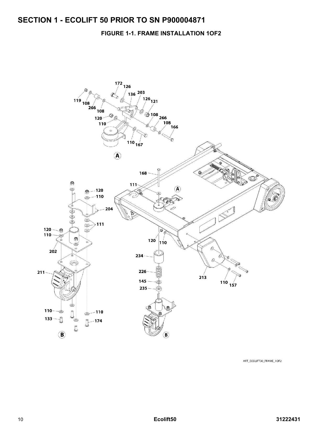 Manual del catálogo de piezas del mástil vertical JLG Ecolift 50