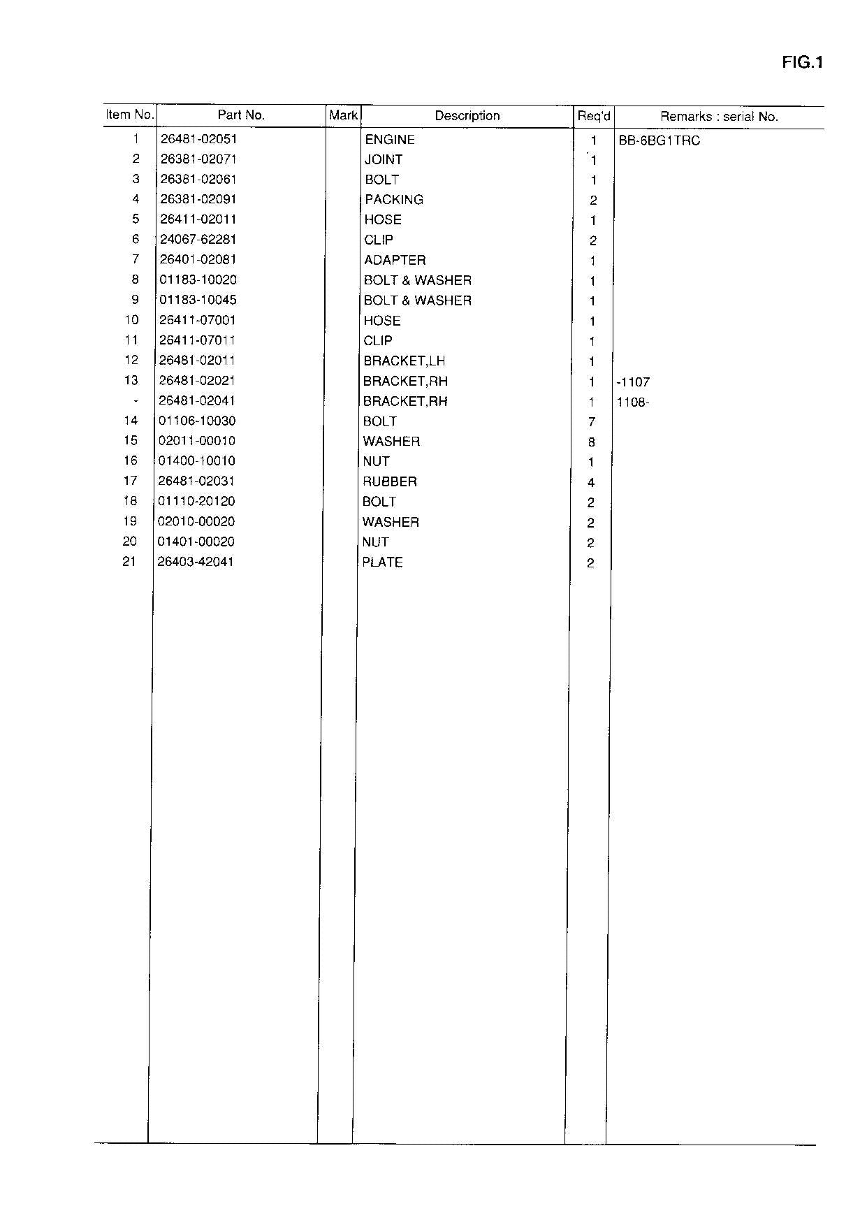 Hitachi LX110-7 Wheel Loader Parts Catalog Manual SN 01101