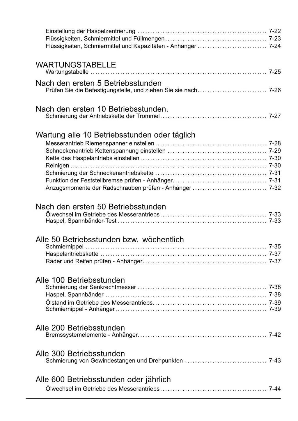 New Holland 760CG Schneidwerk Betriebsanleitung Ab XX8252001