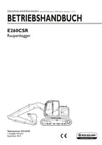 New Holland E260C SR Bagger Betriebsanleitung
