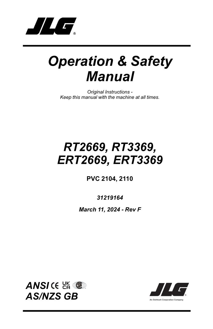Manual del operador del elevador de tijera JLG ERT2669 ERT3369 RT2669 RT3369 31219164