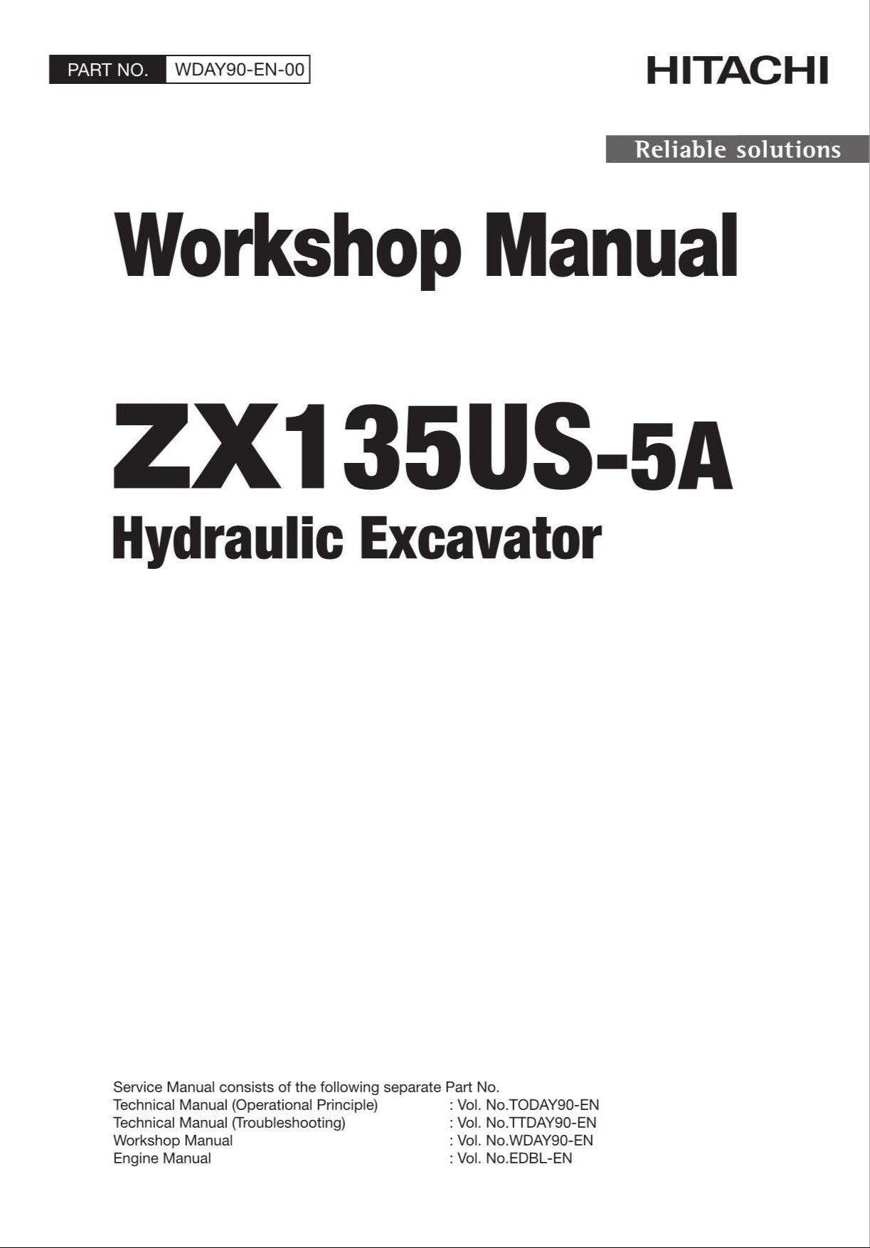 HITACHI ZAXIS ZX135US-5A Excavator Workshop Service Manual