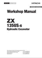 HITACHI ZAXIS ZX135US-6 Excavator Workshop Service Manual WDAS60-EN-00
