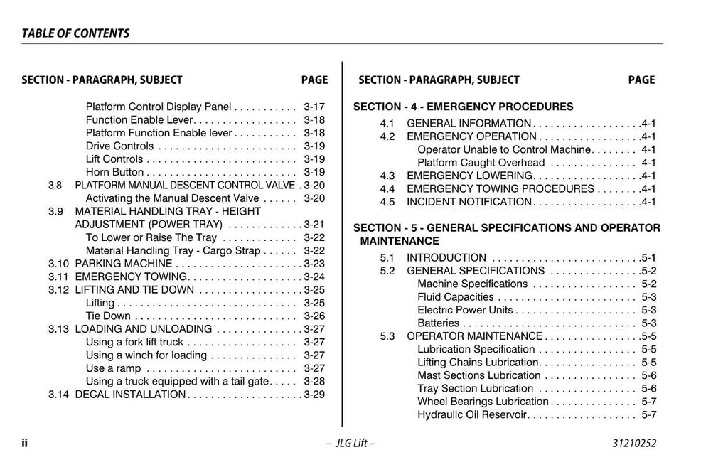 TOUCAN Duo Vertical Lift Maintenance Operation Operators Manual