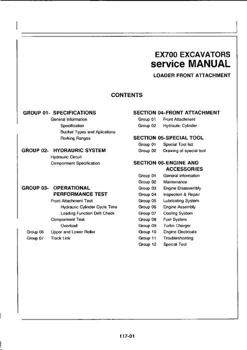 HITACHI EX700 EXCAVATOR SERVICE MANUAL