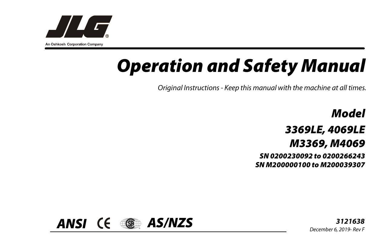 Manual del operador del elevador de tijera JLG 3369LE 4069LE M3369 M4069 3121638