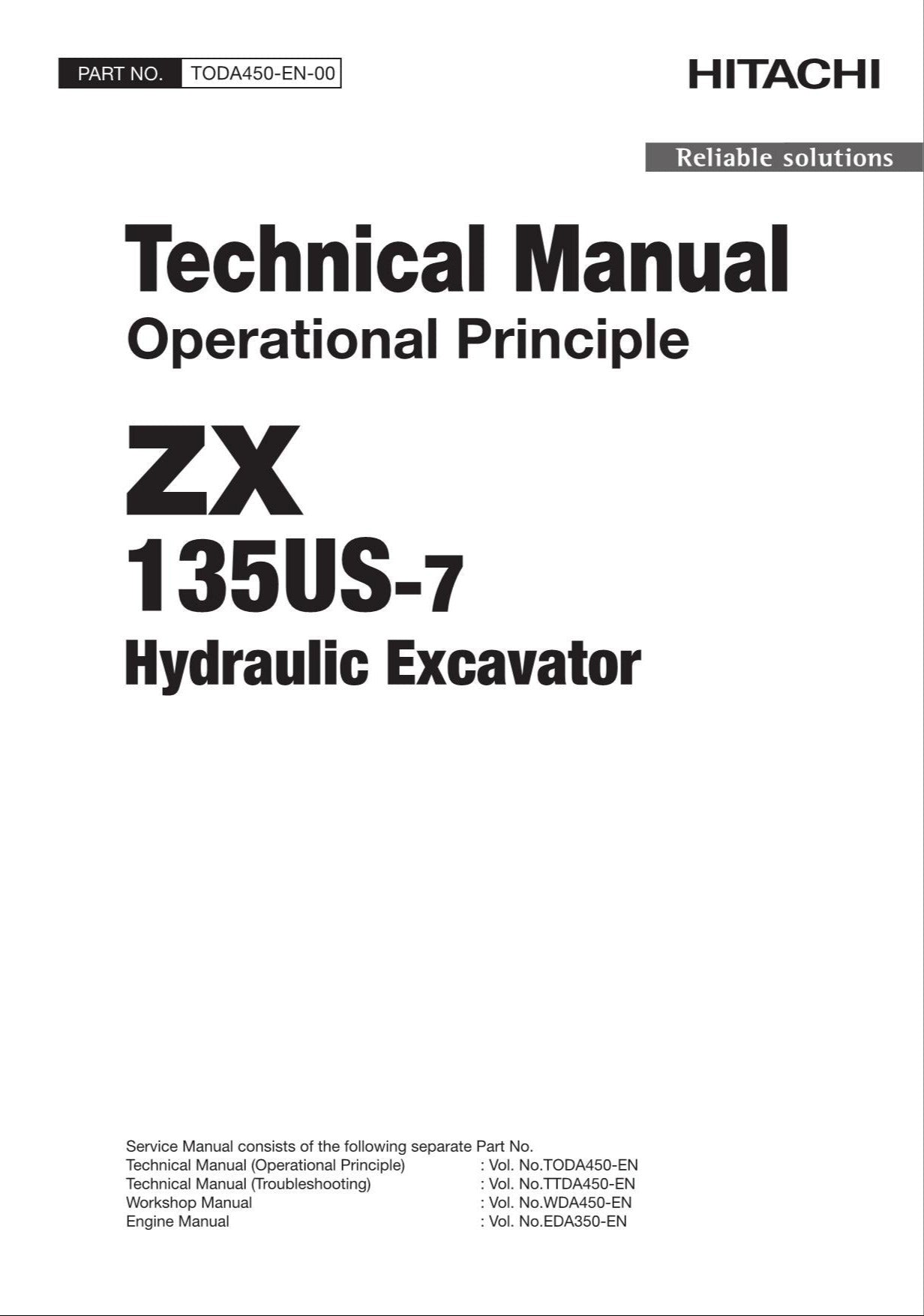 HITACHI ZAXIS ZX135US-7 Excavator Operational Principle Technical Manual