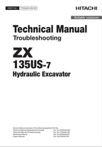 HITACHI ZAXIS ZX135US-7 Excavator Troubleshooting +Schematic Technical Manual
