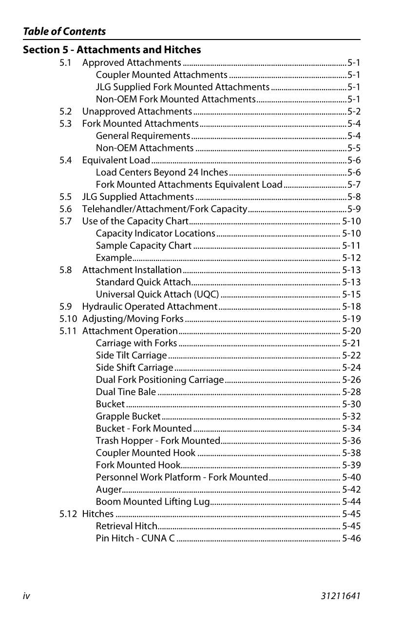 Manual del operador de mantenimiento y operación del manipulador telescópico JLG G5-18A 31211641