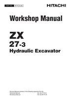 Hitachi ZX27-3 Excavator Workshop Service Repair manual