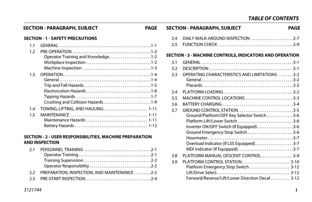 JLG 1532R 1932R Scissor Lift Maintenance Operation Operators Manual