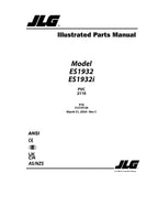 JLG ES1932 Scissor Lift Parts Catalog Manual