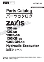 HITACHI ZX120-5B ZX130-5B ZX130K-5B Excavator Parts Catalog Manual
