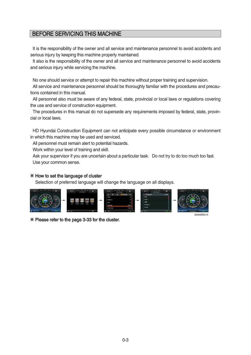 Manual de mantenimiento del operador de la excavadora sobre cadenas Hyundai HX260A L
