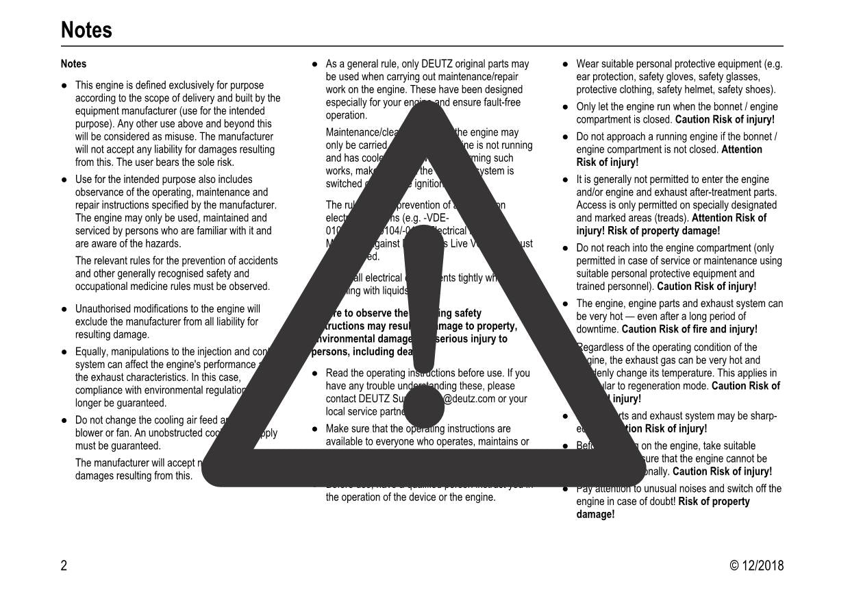 Deutz Hitachi D TD TCD 2.9 L4 Wheel Loader Operating Manual