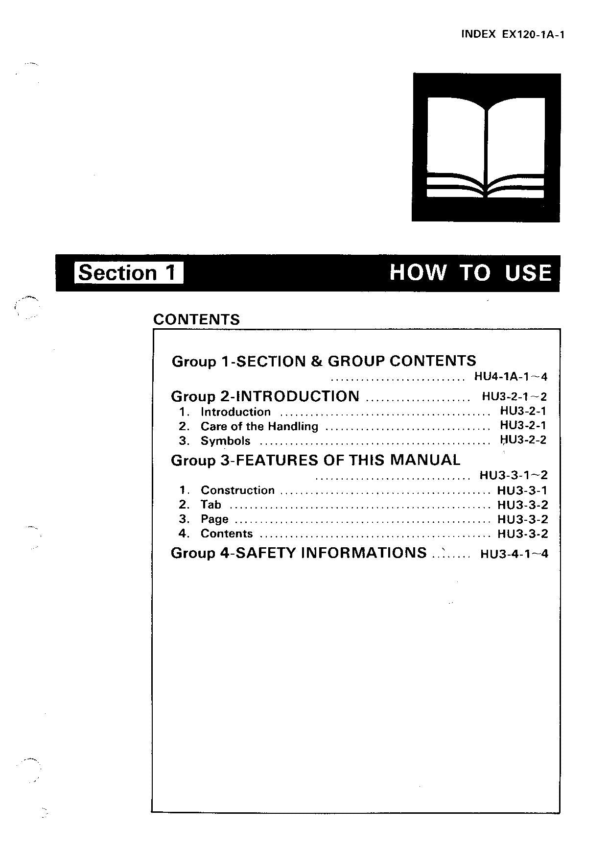 Manual de servicio de la excavadora HITACHI EX120