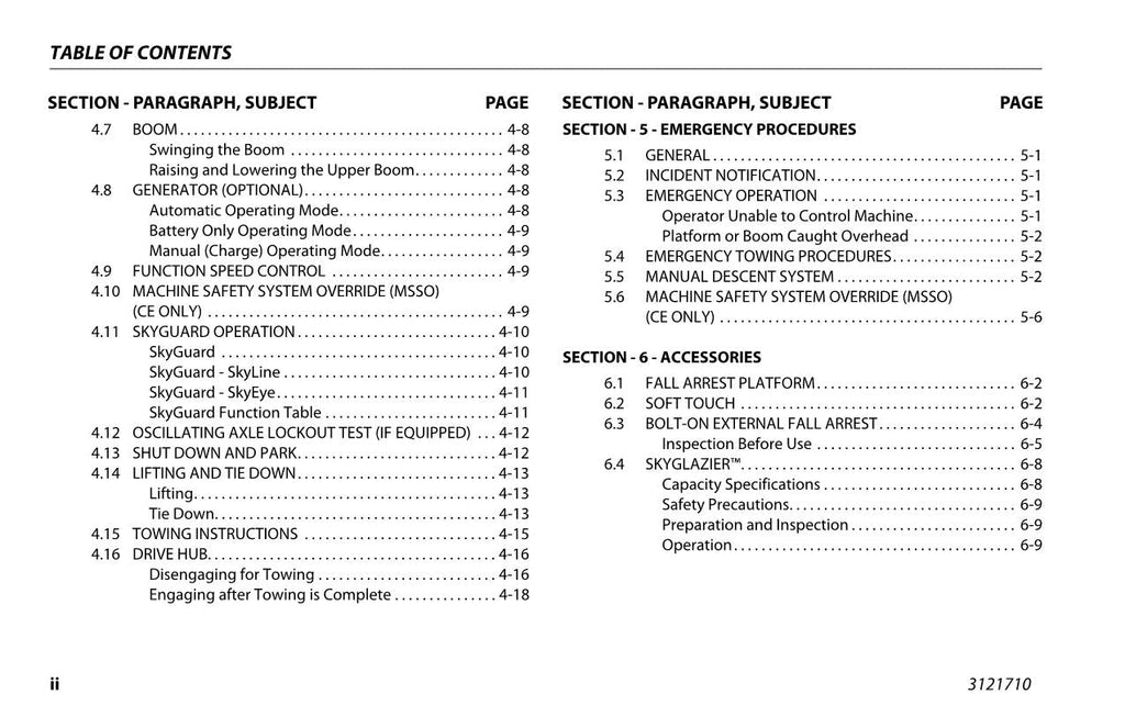 Manual del operador de plataformas elevadoras JLG E600 E600J E600JP M600 M600J M600JP 3121710