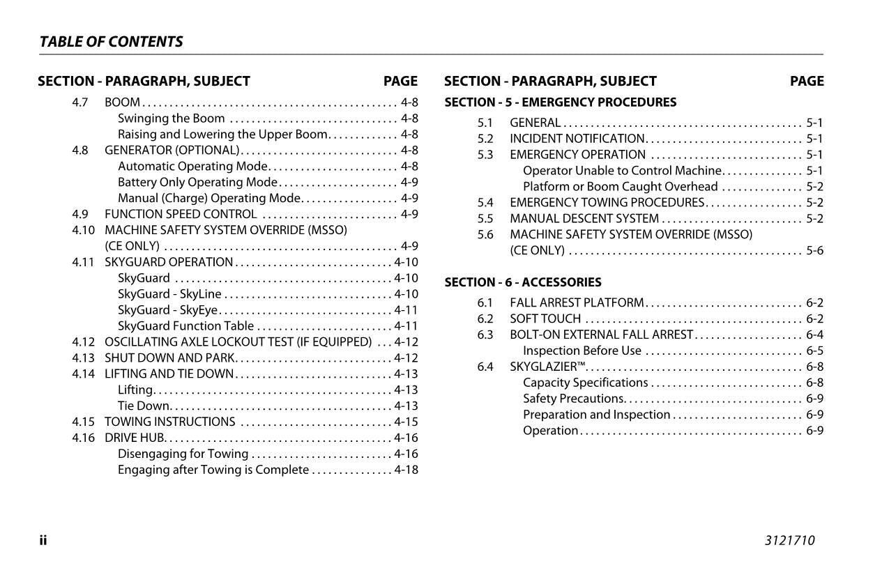 Manual del operador de plataformas elevadoras JLG E600 E600J E600JP M600 M600J M600JP 3121710
