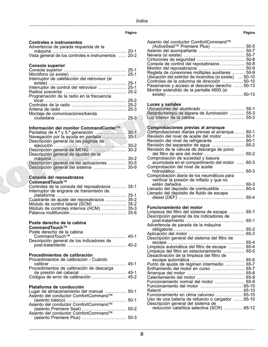 John Deere W235R W260R hileradora Manual del Operador Español SN -509999