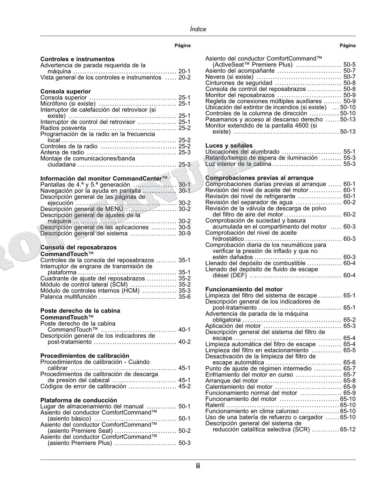 John Deere W235R W260R hileradora Manual del Operador Español SN -509999