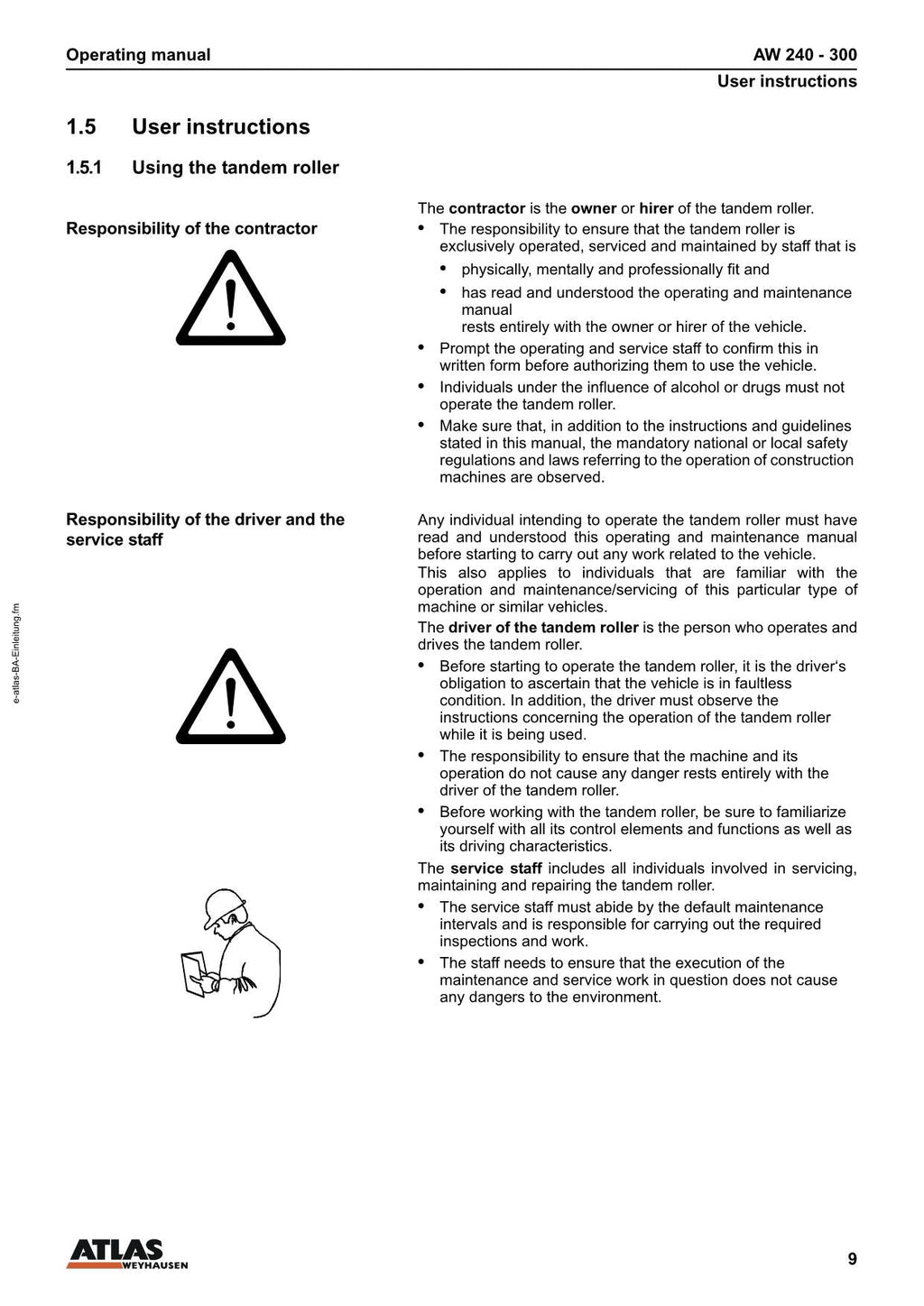 Hyundai HR25 30T-9 ROAD ROLLER Operators Maintenance Manual