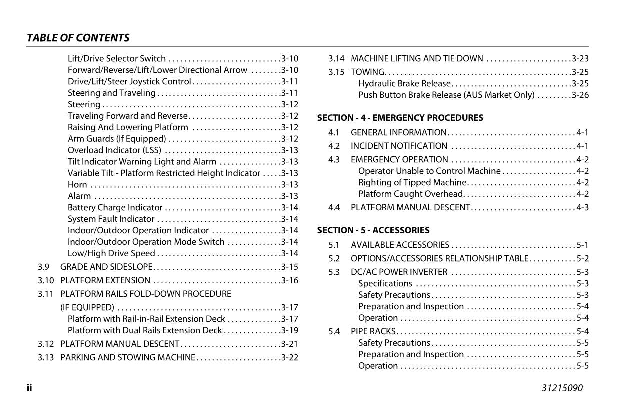 JLG R2632 R3246 Scissor Lift Maintenance Operation Operators Manual 31215090
