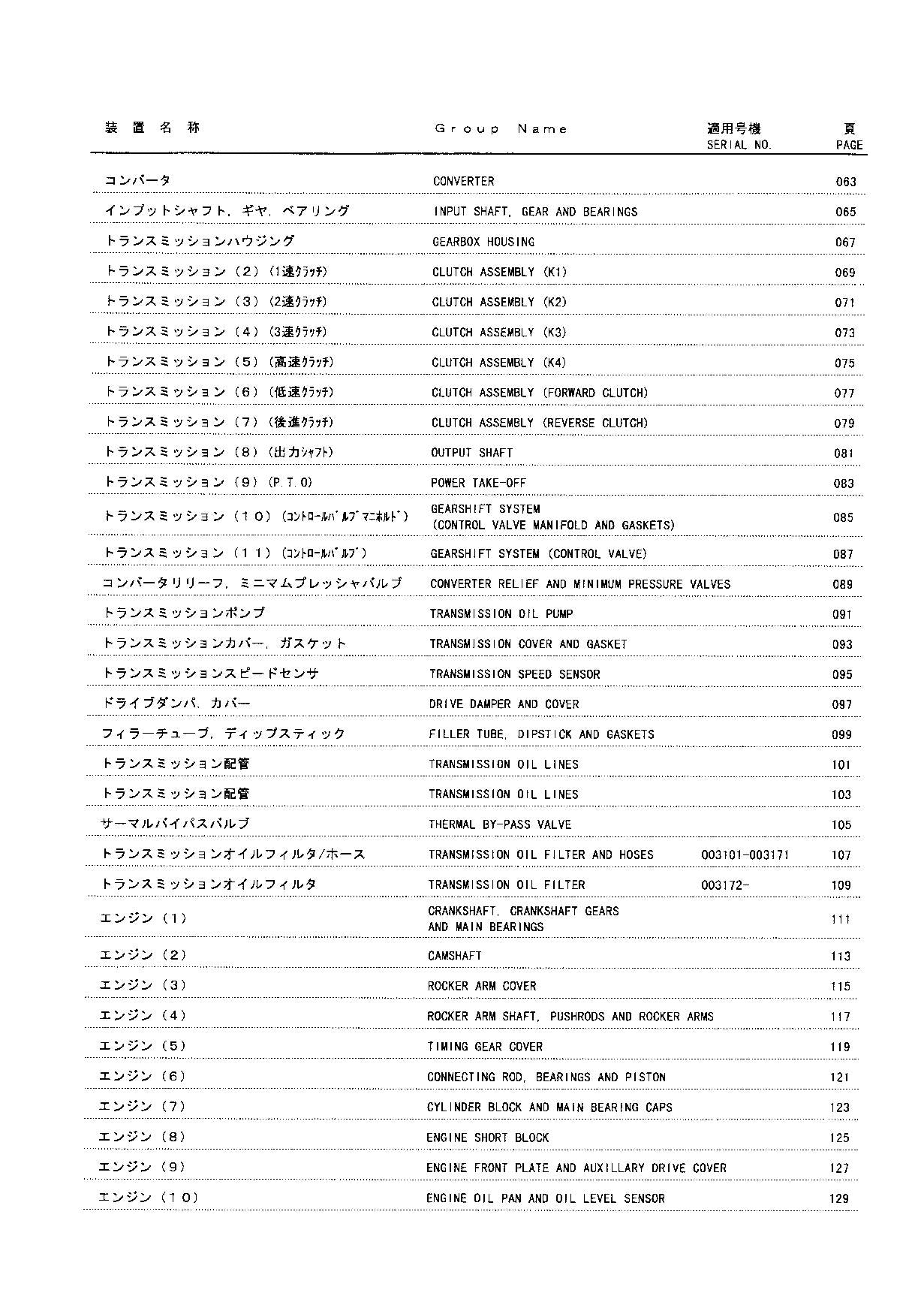 Hitachi LX100-5 Wheel Loader Parts Catalog Manual SN 003101-up