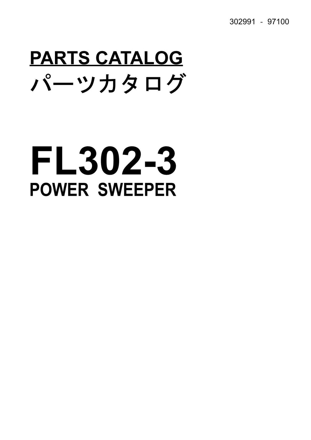 Hitachi FL302-3 POWER SWEEPER Wheel Loader Parts Catalog Manual SN all