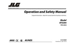 JLG RT5394 Scissor Lift Maintenance Operation Operators Manual 31215939