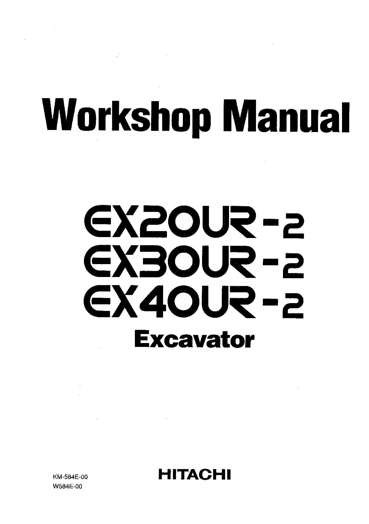 Hitachi EX20UR-2 EX30UR-2 EX40UR-2 Excavator Workshop Repair Service manual