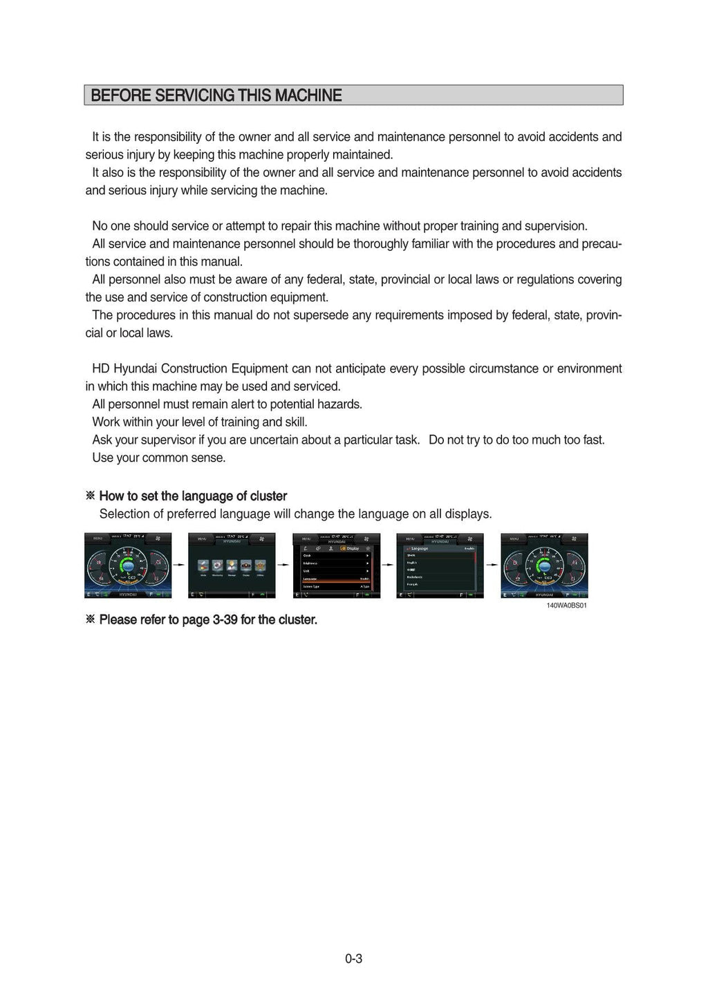 Hyundai HW170A CR WHEELED EXCAVATOR Operators Maintenance Manual