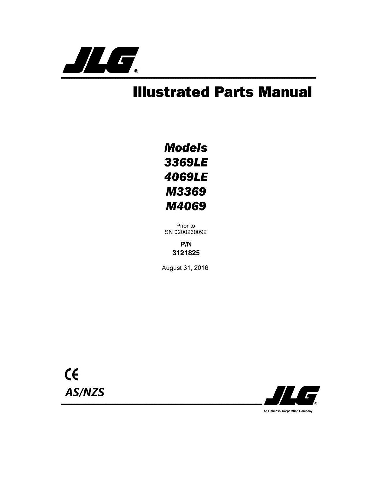 Catálogo de piezas del elevador de tijera JLG 3369LE 4069LE M3369 M4069 Manual