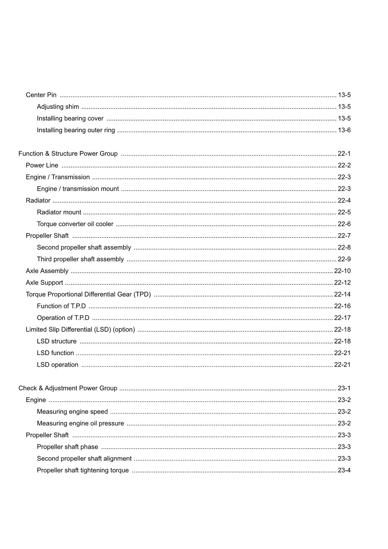 Hitachi ZW330 Wheel Loader Technical Manual Operational Principle