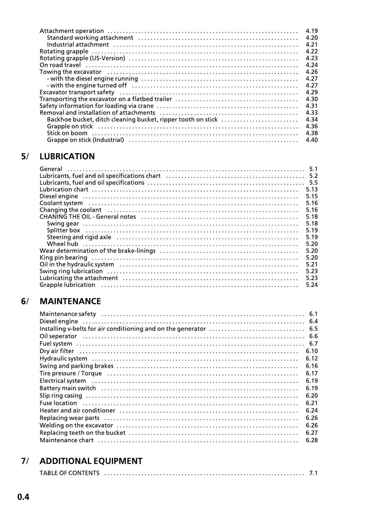 Liebherr A904 Litronic Excavator Operators manual