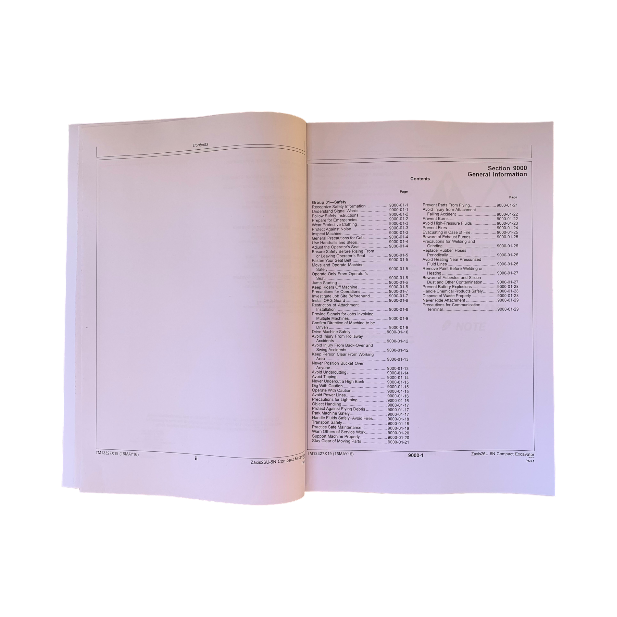 HITACHI ZAXIS26U-5N EXCAVATOR OPERATION TEST SERVICE MANUAL