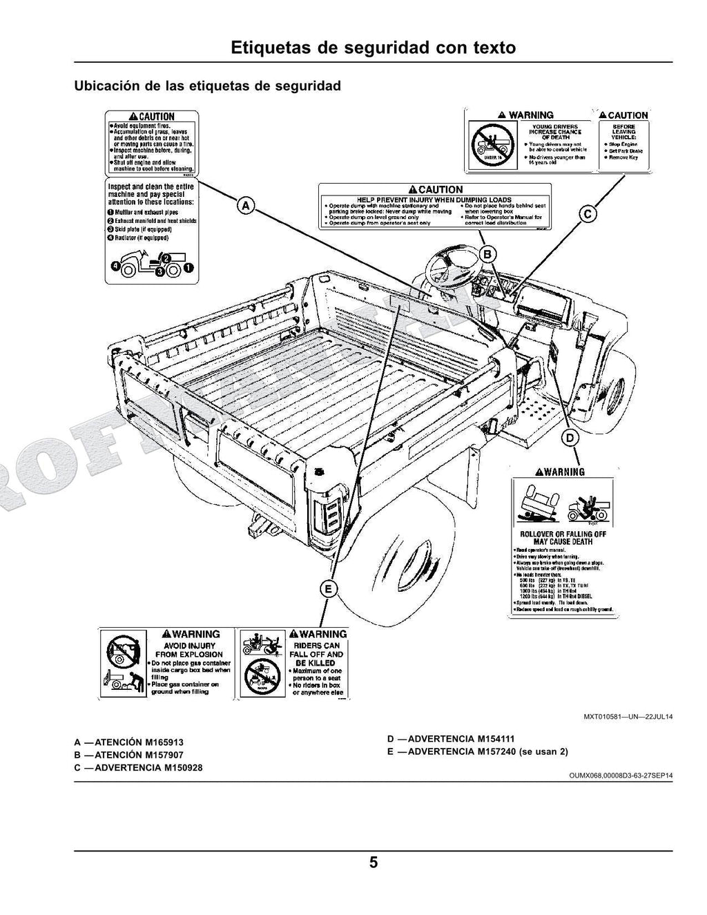 John Deere TX4X2 TX 4x2 cocodrilo Manual del Operador Español SN 120001-