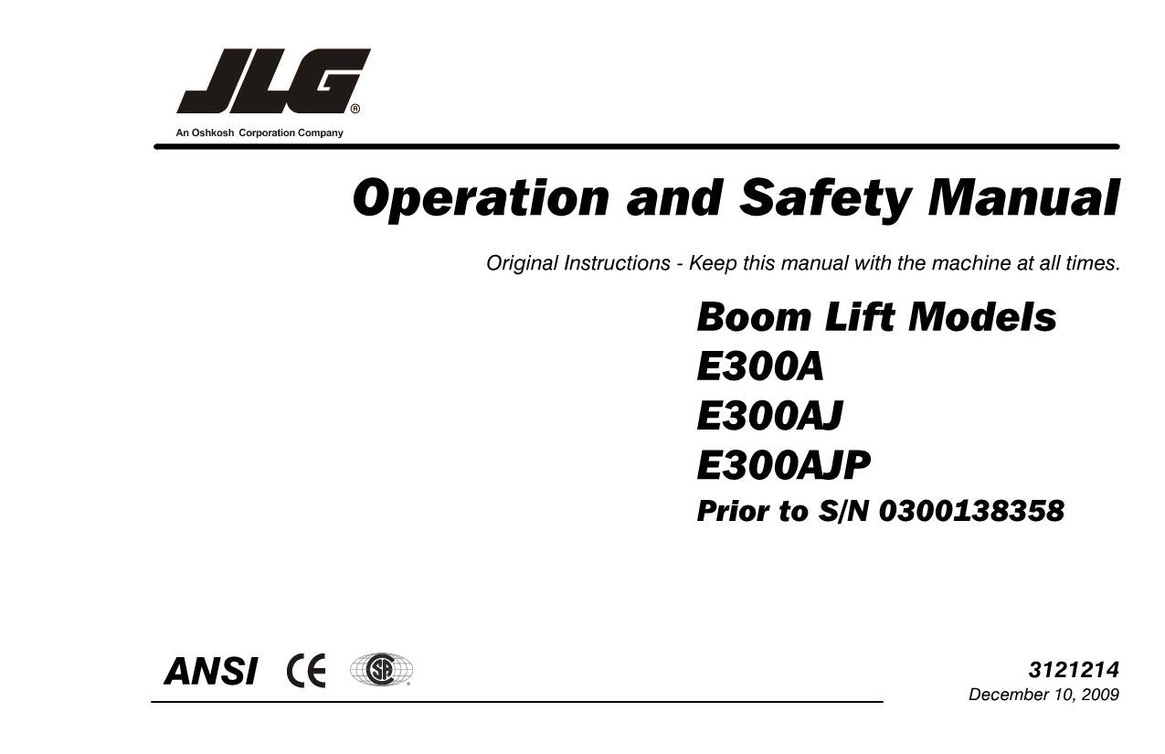 Manual del operador de mantenimiento y operación de plataformas elevadoras JLG E300A E300AJ E300AJP