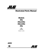 JLG 30e 35e 40e 45e n35e n40e Boom Lift Parts Catalog Manual ANSI