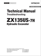 HITACHI ZAXIS ZX135US-7H Excavator Troubleshooting +Schematic Technical Manual
