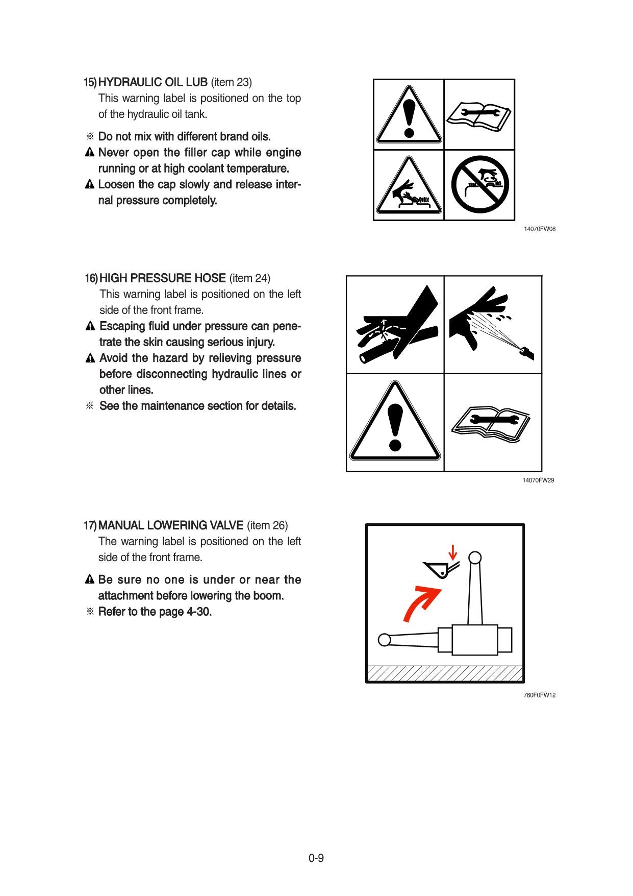 Manual de mantenimiento del operador de la cargadora de ruedas Hyundai HL975 T3
