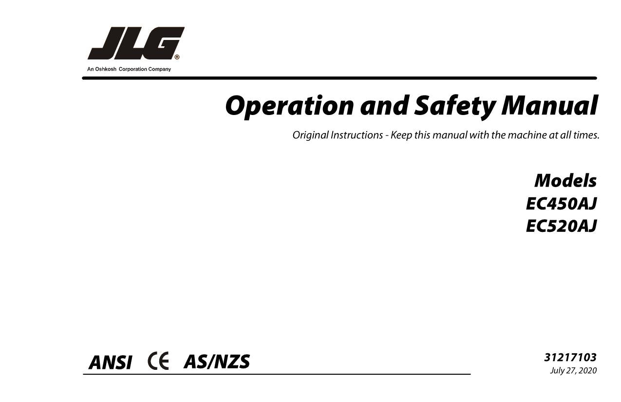 Manual del operador de mantenimiento y operación de la plataforma elevadora JLG EC450AJ EC520AJ 31217103