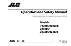 JLG 1930ES 2030ES 2630ES 2646ES 3246ES Scissor Lift Operators Manual