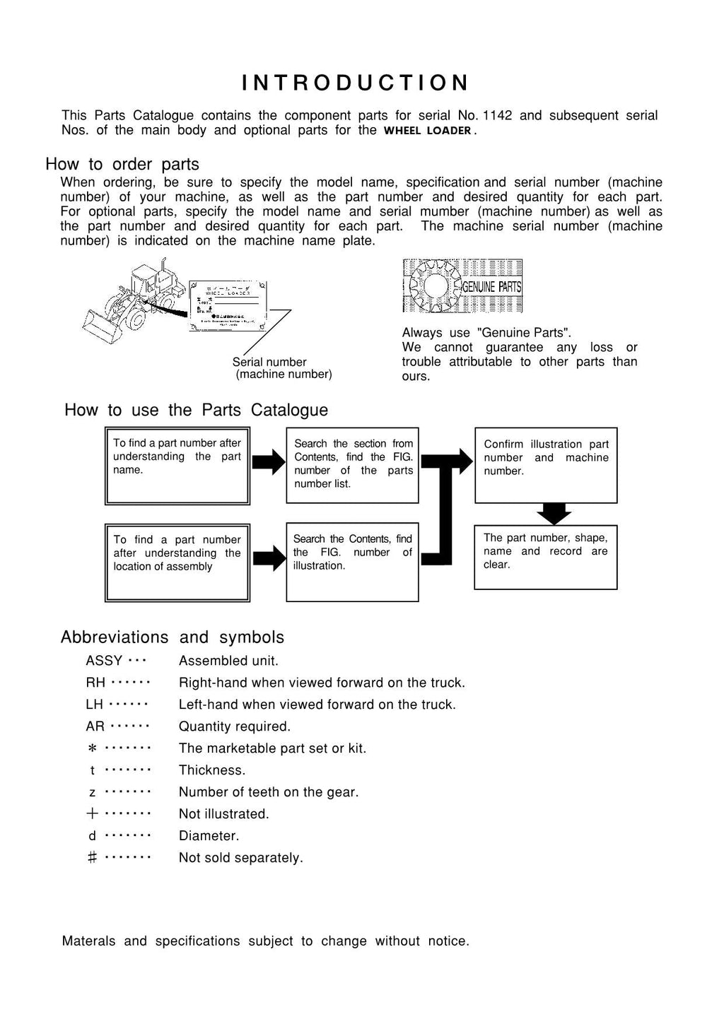 Hitachi LX110-7 Wheel Loader Parts Catalog Manual SN 001142-up