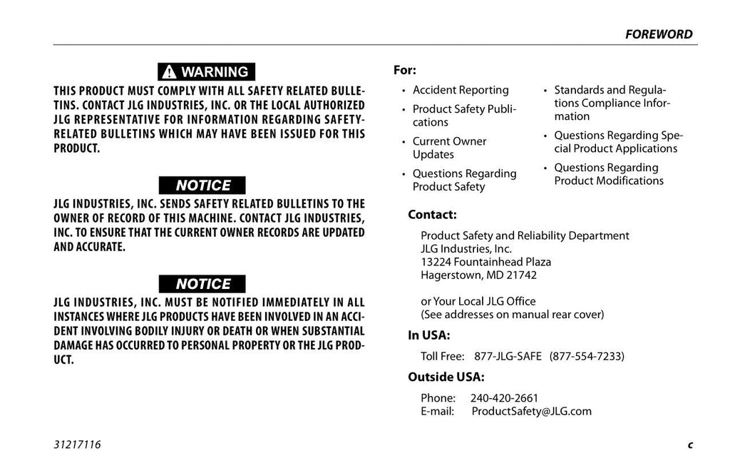 Manual del operador de plataformas elevadoras JLG 1930ES 2032ES 2632ES 2646ES 3246ES