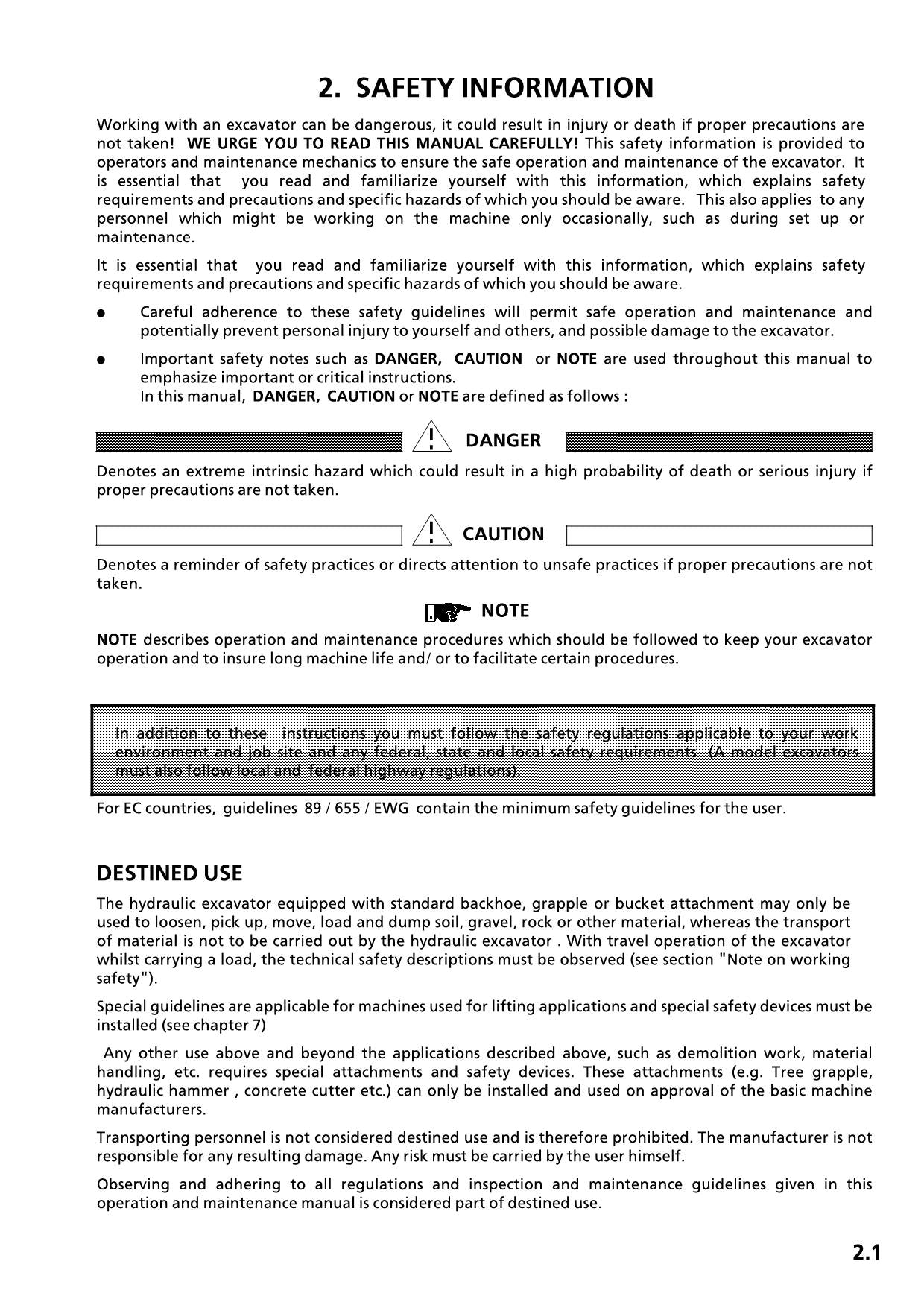 Liebherr R310 B Excavator Operators manual