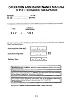 Liebherr R310 Excavator Operators manual