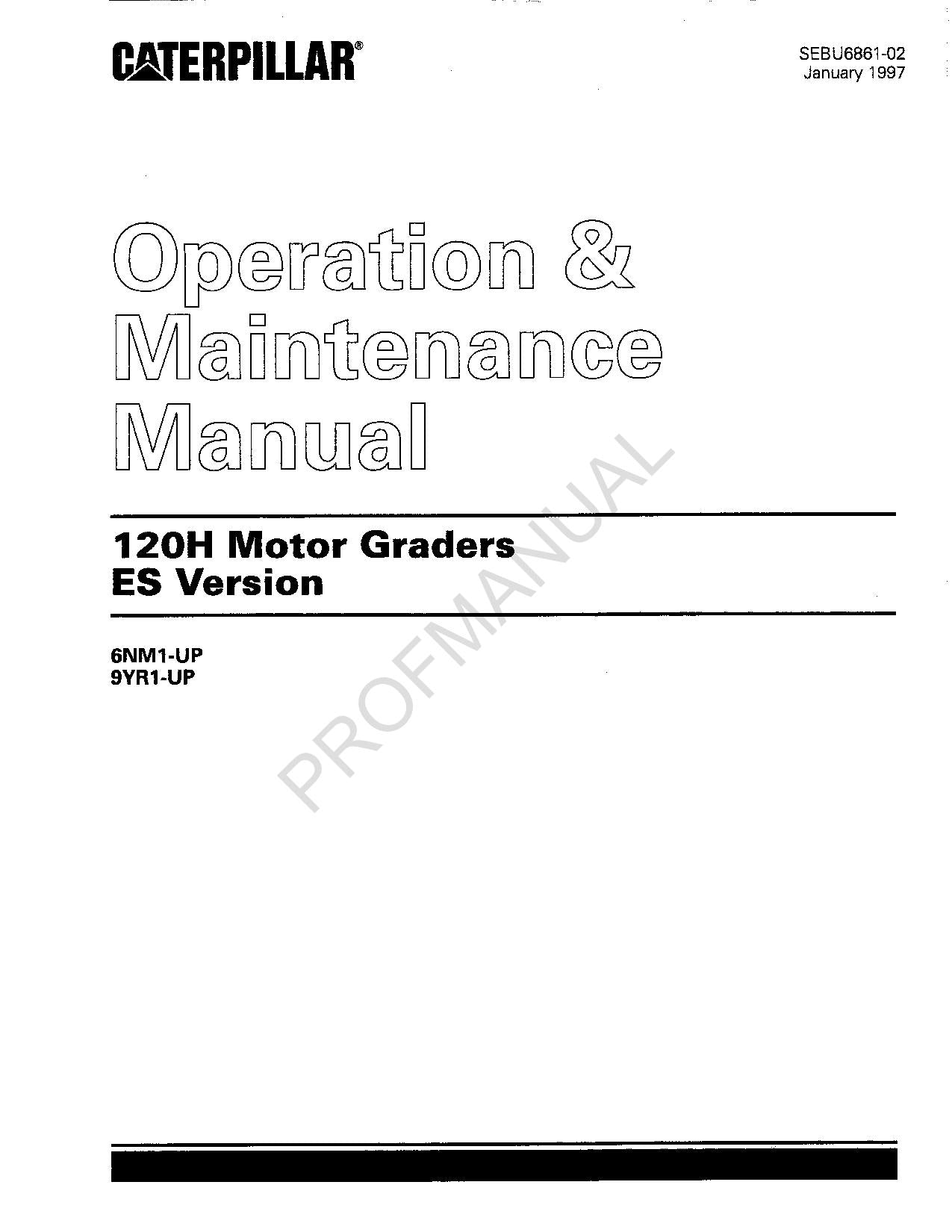 Manual de mantenimiento del operador de la motoniveladora Caterpillar 120H versión ES