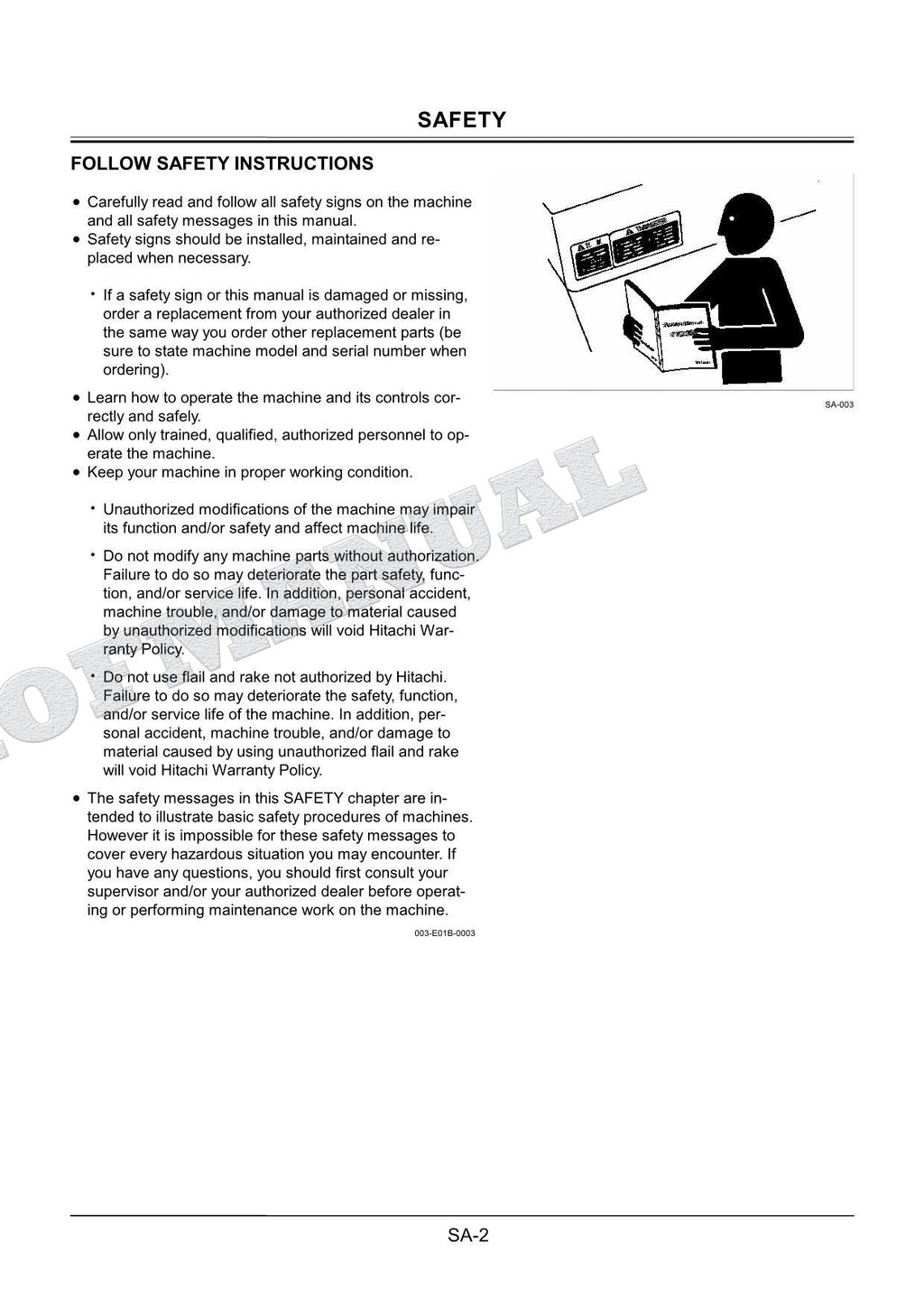HITACHI FV30 Land Mine Remover Repair Service Manual