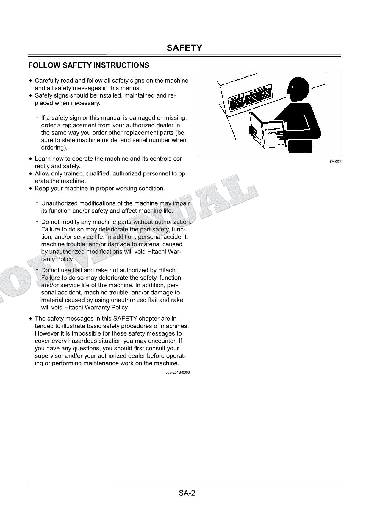 HITACHI FV30 Land Mine Remover Repair Service Manual